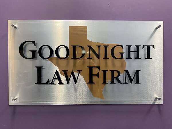 Goodnight Law Firm Custom Lobby Sign In Houston, TX - Vital Sign Solutions